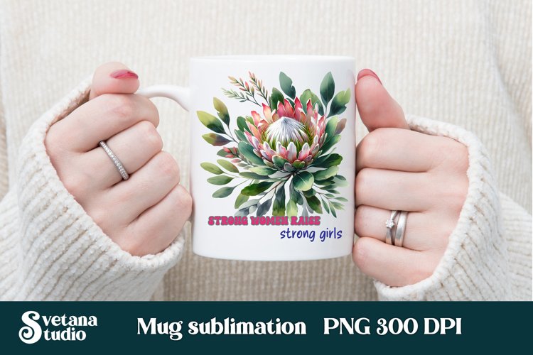Protea flower mug wrap | Motivational quotes mug example image 1