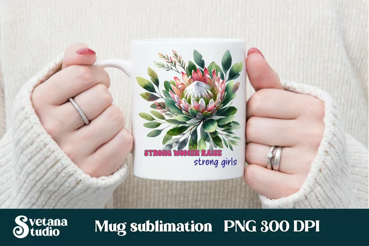 Protea flower mug wrap | Motivational quotes mug