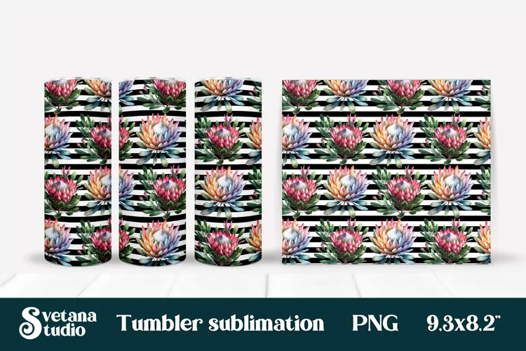 Flower tumbler | Protea tumbler | Tropical tumbler