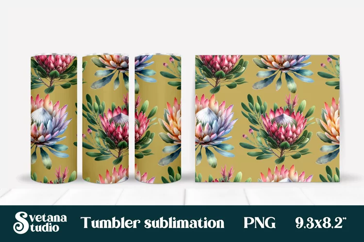 Flower tumbler | Protea tumbler | Tropical tumbler