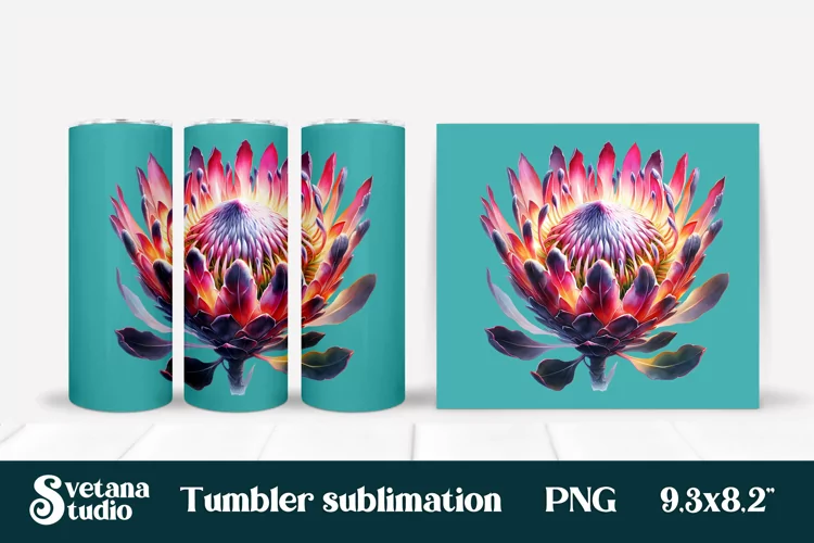 Flower tumbler | Protea tumbler | Tropical tumbler