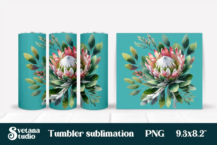 Flower tumbler | Protea tumbler | Tropical tumbler