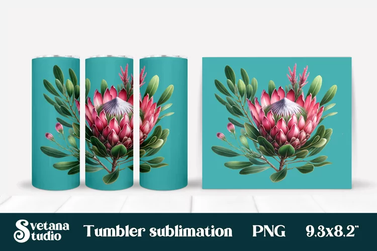 Flower tumbler | Protea tumbler | Tropical tumbler