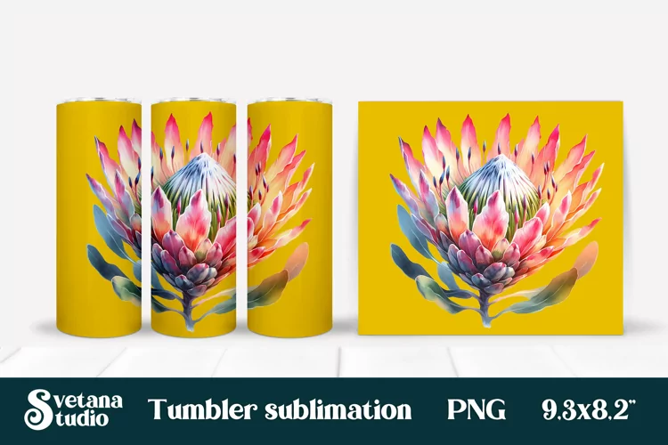 Flower tumbler | Protea tumbler | Tropical tumbler