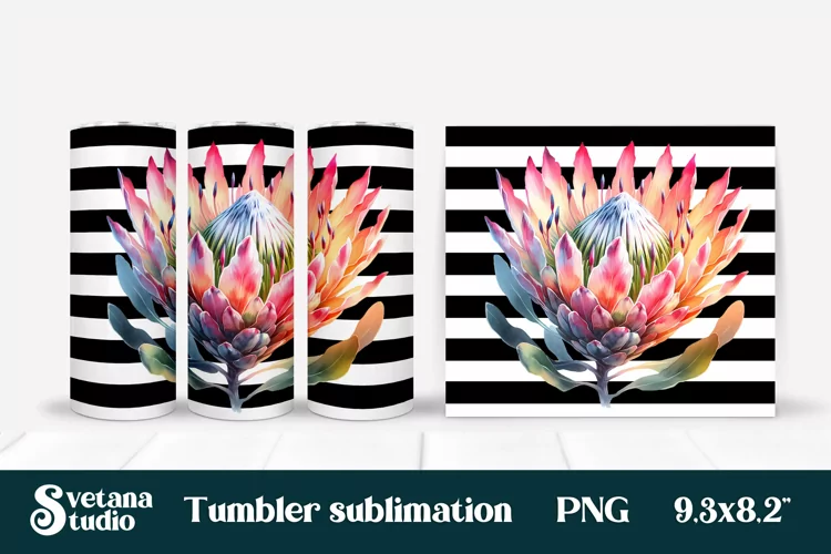 Flower tumbler | Protea tumbler | Tropical tumbler