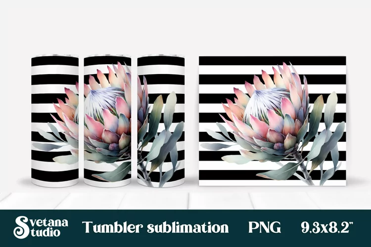 Flower tumbler | Protea tumbler | Tropical tumbler