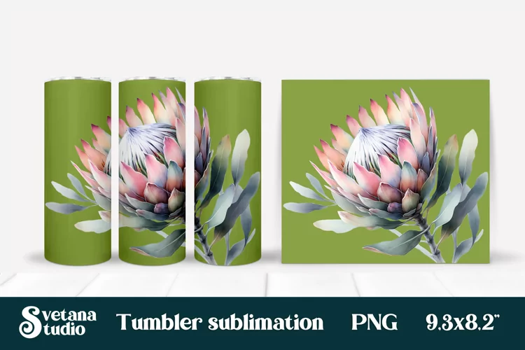 Flower tumbler | Protea tumbler | Tropical tumbler