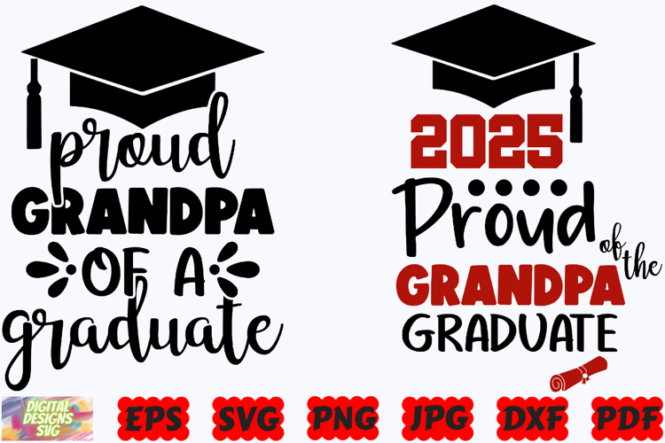 Proud Grandpa Of A Graduate SVG | Graduation 2025 SVG | PNG