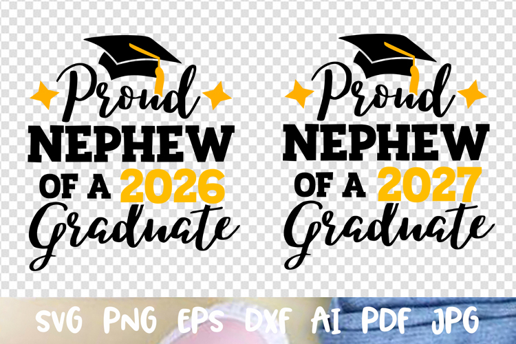 Proud Nephew of a 2026 2027 graduate Graduation cap Senior