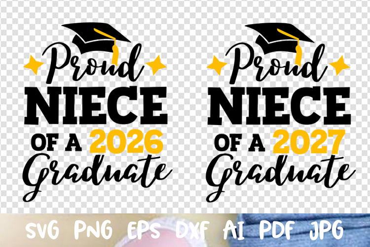 Proud Niece of a 2026 2027 graduate Graduation cap Senior
