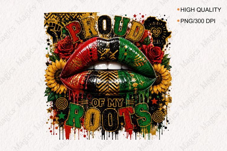 Proud of My Roots African Heritage PNG Design for Black