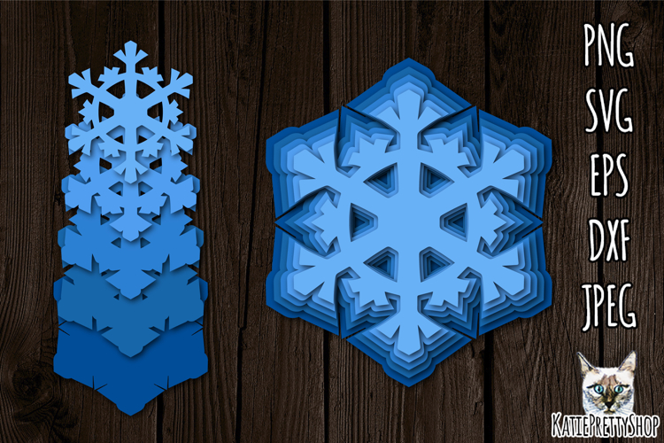 Christmas Ornament SVG, layered papercut snowflake ornament