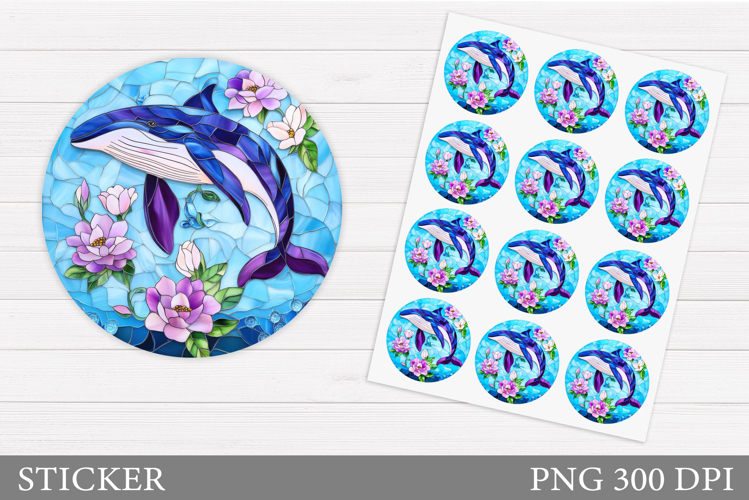 Whale Sticker Design. Sea Sticker Printable