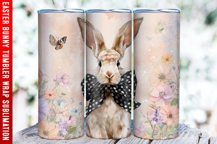 Easter Bunny Tumbler Wrap | 20oz Straight & Tapered Tumbler