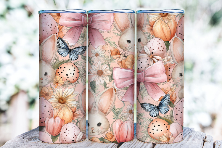Easter Bunny Tumbler Wrap | 20oz Straight & Tapered Tumbler