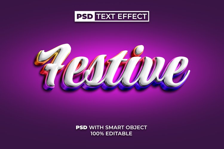 PSD Festive 3d text effect style example image 1