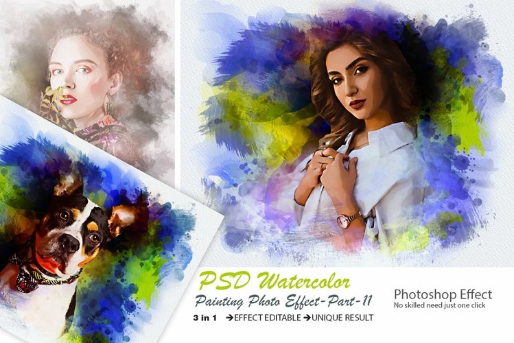 PSD Watercolor Painting Photo Effect example image 1