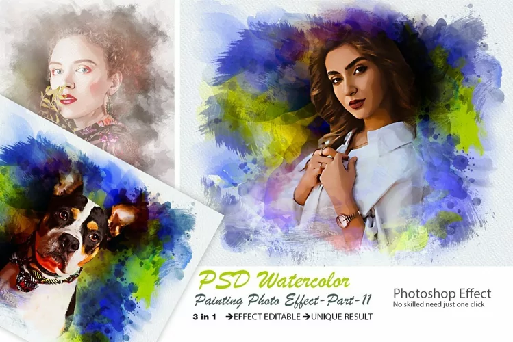 PSD Watercolor Painting Photo Effect