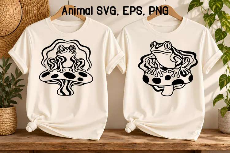 Psychedelic Frog Mushroom SVG | Animal SVG
