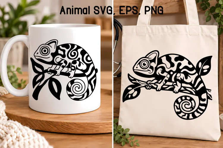 Psychedelic Chameleon SVG | Animal SVG