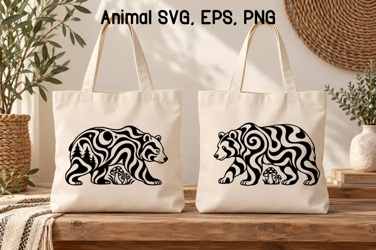 Psychedelic Bear Mushroom SVG | Animal SVG