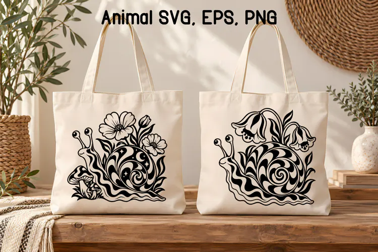 Psychedelic Snail Floral SVG | Animal SVG
