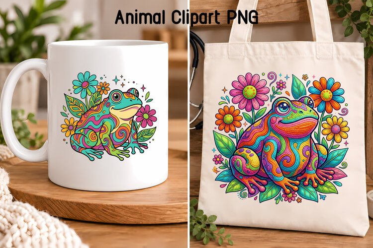 Psychedelic Frog Clipart PNG | Animal Sublimation