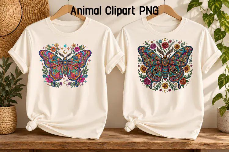 Psychedelic Butterfly Clipart PNG | Animal Sublimation