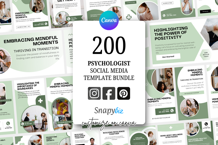 Psychology Social Media Canva Bundle