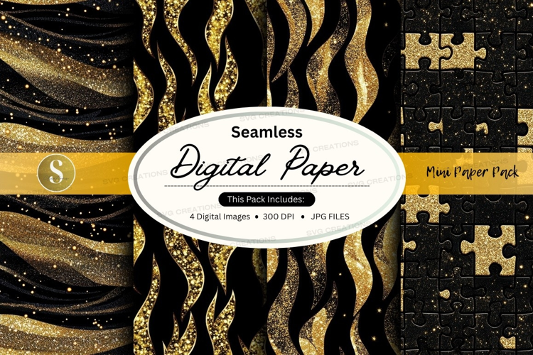 Golden waves seamless pattern