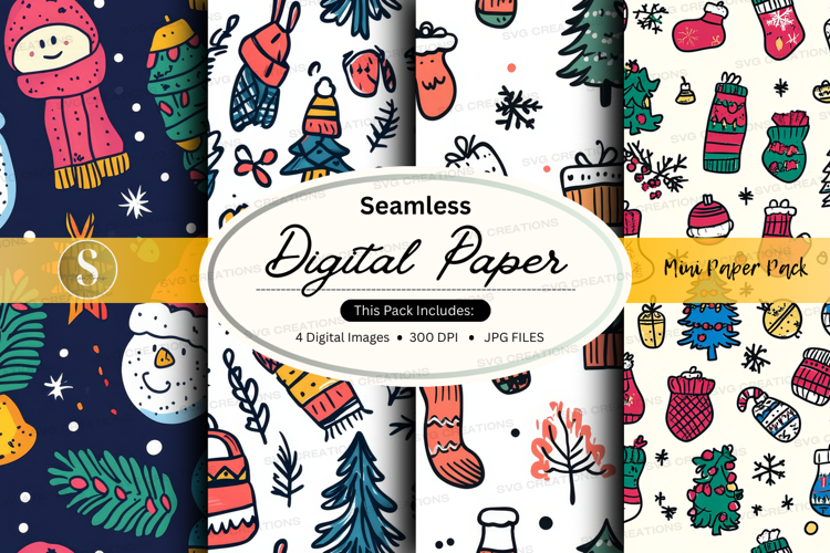Seamless digital paper - festive winter