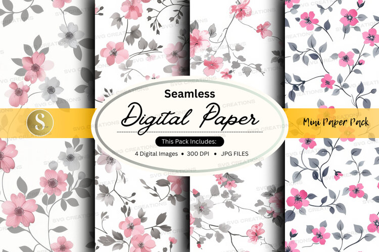 Seamless floral digital paper example image 1