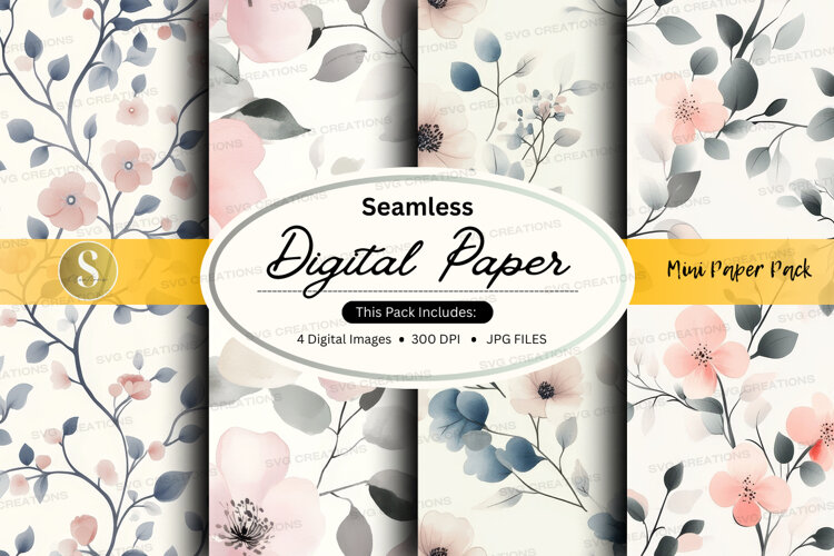 Seamless floral digital paper example image 1