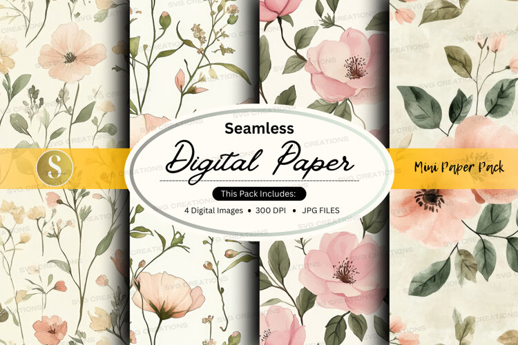 Seamless digital paper - floral collection example image 1