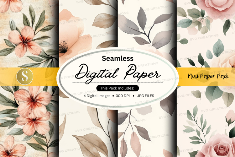 Seamless floral digital paper