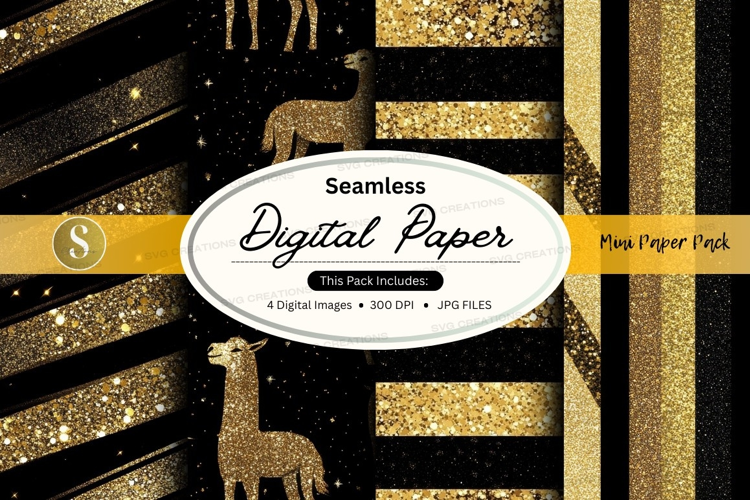 Seamless pattern: golden giraffes
