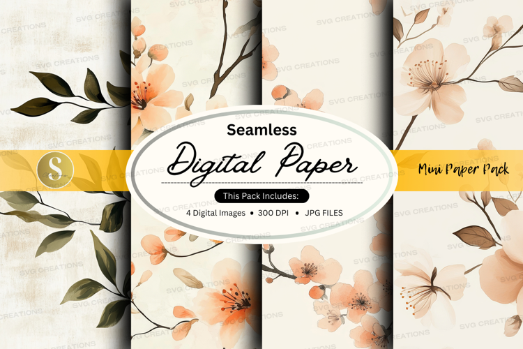 Seamless digital paper - blush floral