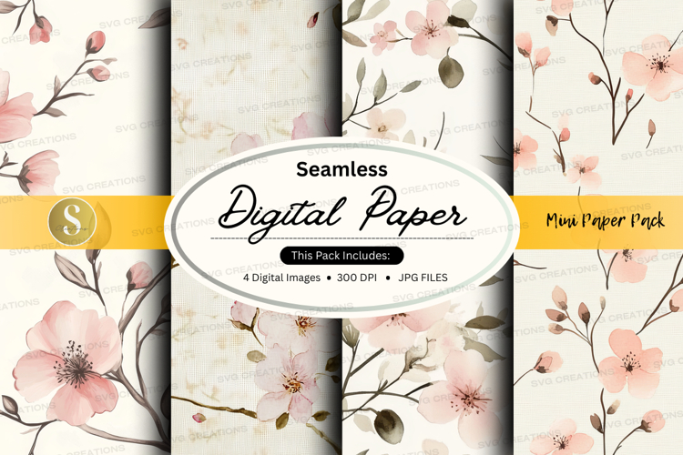 Seamless digital paper - mini paper pack digital paper example image 1