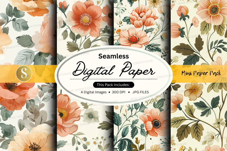 Seamless digital paper - floral pattern