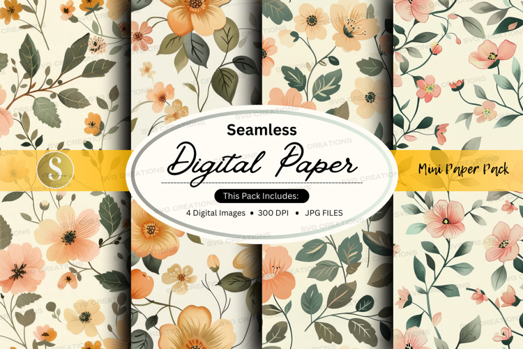 Seamless floral digital paper