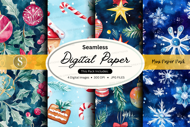 Seamless digital paper - christmas ornaments