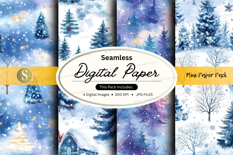 Seamless winter wonderland digital paper