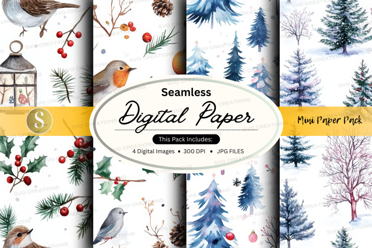 Winter forest digital paper