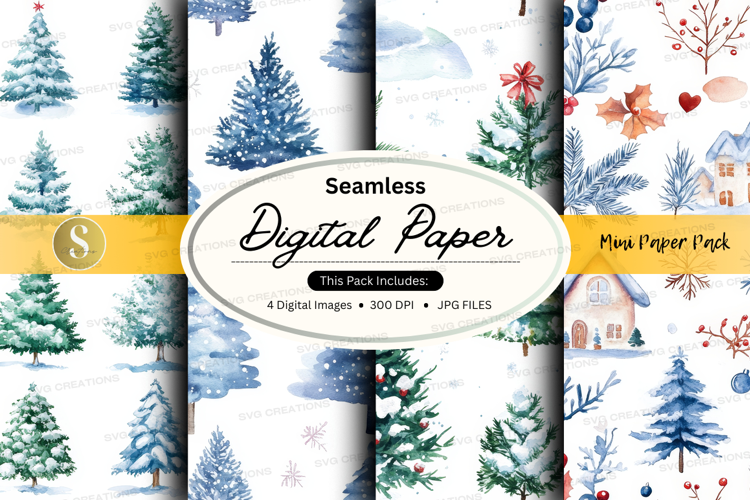 Winter forest digital paper