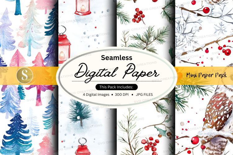 Seamless winter wonderland digital paper
