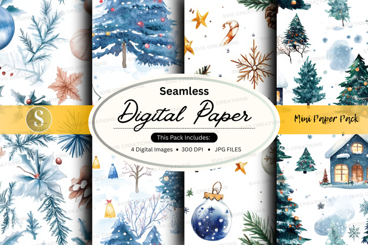 Seamless winter wonderland digital paper