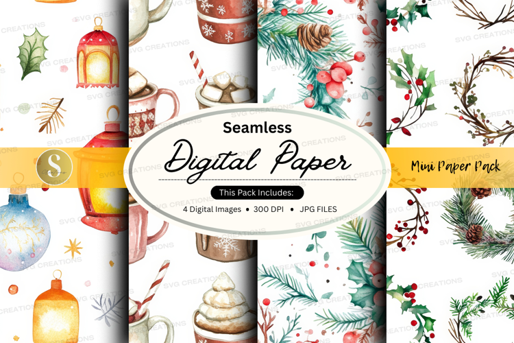 Seamless digital paper - cozy winter theme