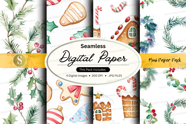Christmas gingerbread digital paper