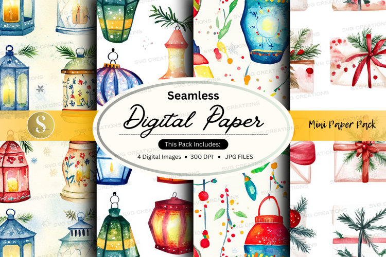 Seamless digital paper - christmas ornaments