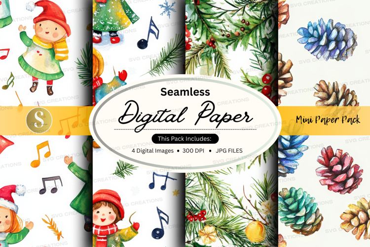 Christmas elves digital paper